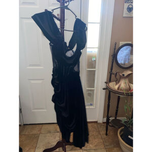 Women's Fashion Nova Velvet Midi Dress Size 1X Black